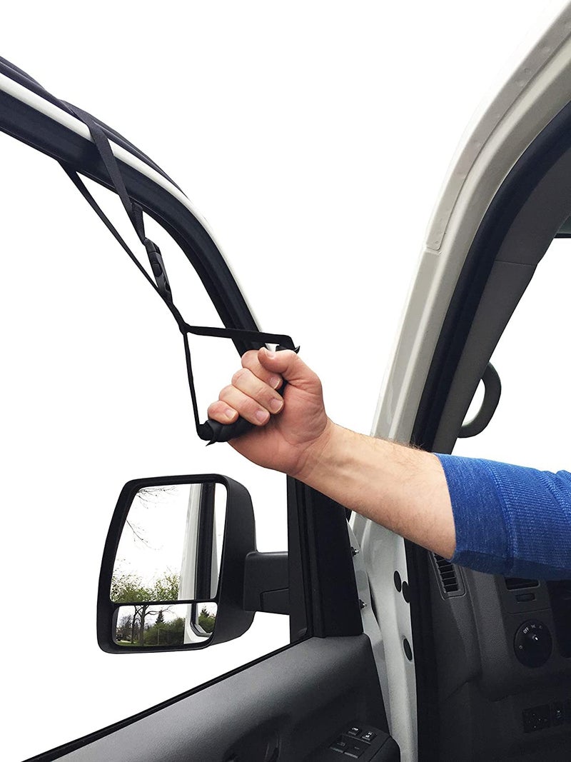 KosmoCare Adjustable Car Assist Support Handle| Standing Aid Safety Handle bar | Vehicle Support Grab Bar | Portable Nylon Grip Handle bar |Car Grab Handle - Black - Image 1