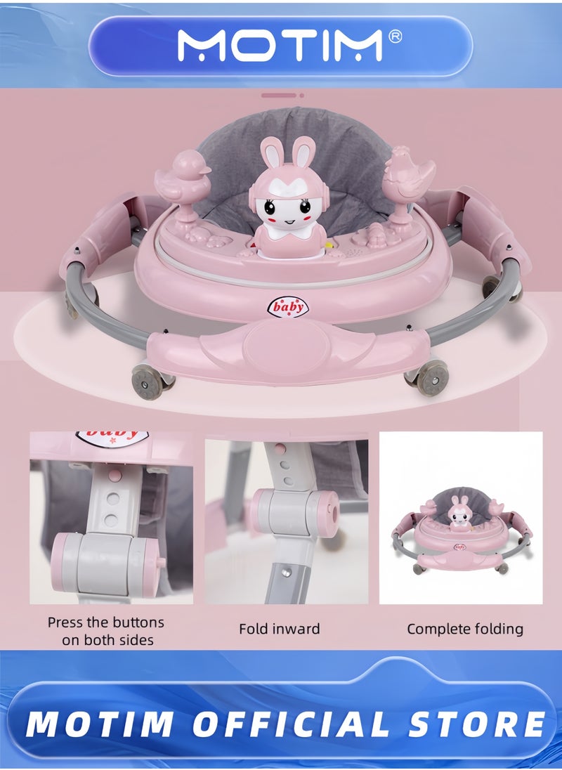 Motim Baby Walker Foldable Adjustable Baby Walker with Wheels Infant Toddler Walker with Music Disk for Boys and Girls 6-18 Months  - Image 5
