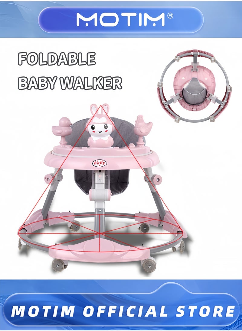 Motim Baby Walker Foldable Adjustable Baby Walker with Wheels Infant Toddler Walker with Music Disk for Boys and Girls 6-18 Months  - Image 4