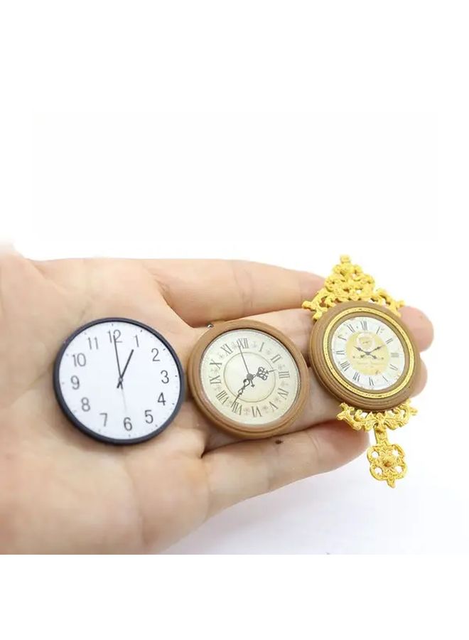 Modern Wall Clock Miniature Dollhouse Decor Roman Numerals Durable Plastic Gift - Image 1