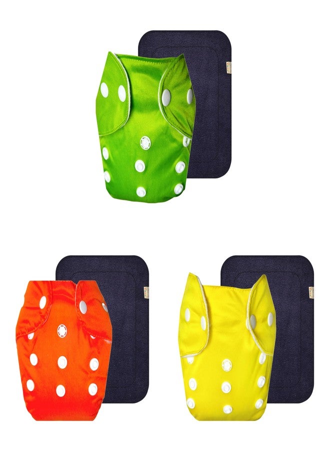 Dumbledo Lite Cloth Diaper with Gray Insert (Pack of 3) | Snug Fit | Breathable | Adjustable Snaps | Designed by Moms | 3 Months - 2 Years | Unisex Baby - Image 1