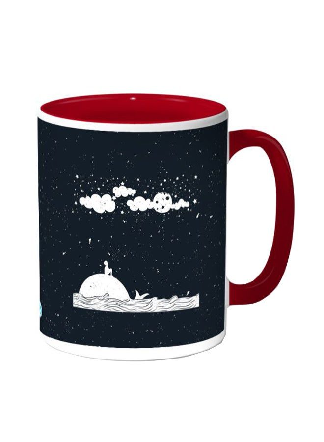 RKN Moon And Stars Printed Coffee Mug Black Red - Image 1