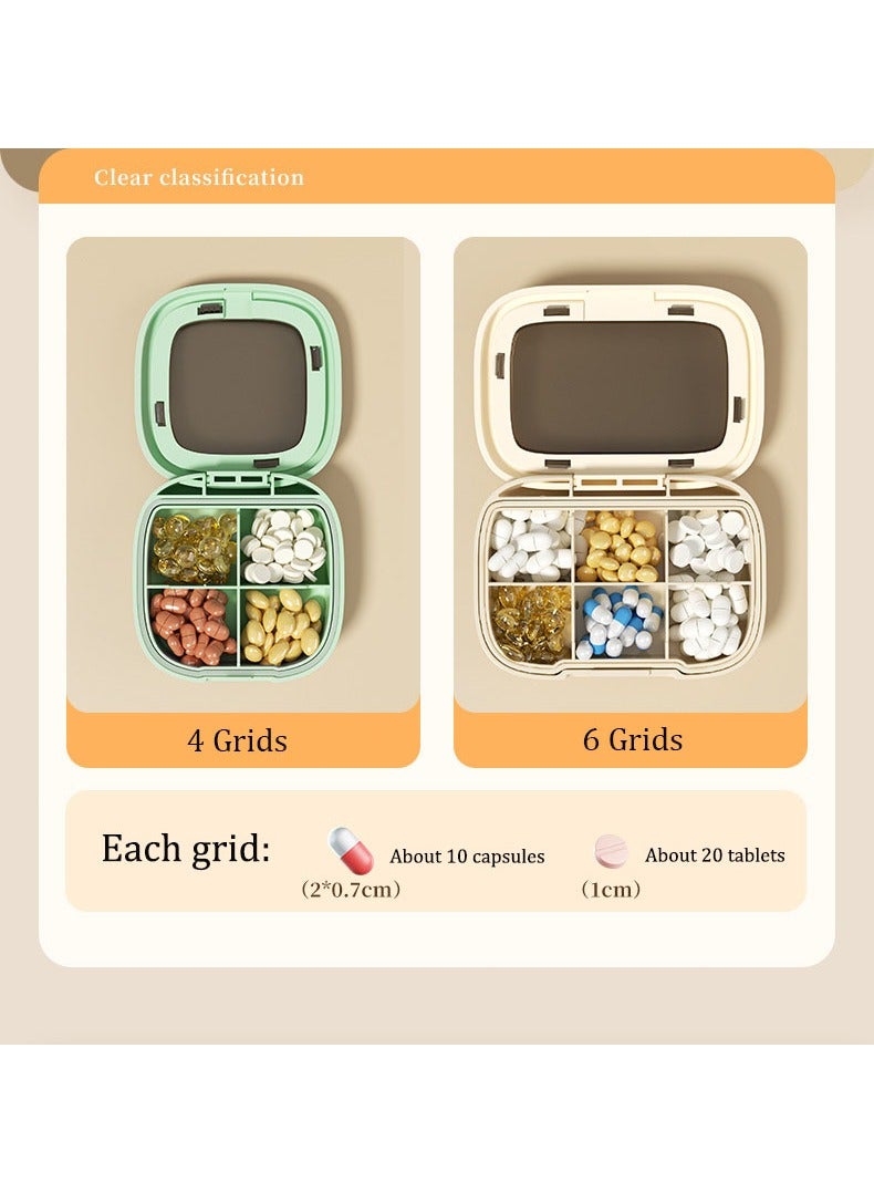 Generic 4 Compartments Portable Pill Box Travel Pill Organizer, Everyday Pill Organizer, Folding Design Pill Box for Wallet Pocket for Vitamins, Cod Liver Oil, Supplements and Medication - Image 5