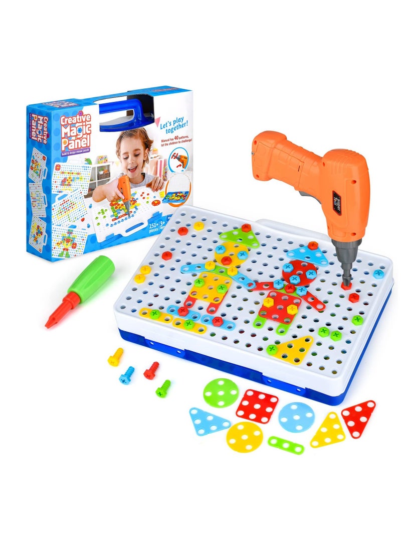 Excefore 3D Kids Take Apart Toys, Kids Puzzle Constructions Toys, Design and Drill Toy for Kid, Construction Games with Toy Drill, Creative Engineering Building Kits, STEM Toys for 3 4 5 6 year old  - Image 1