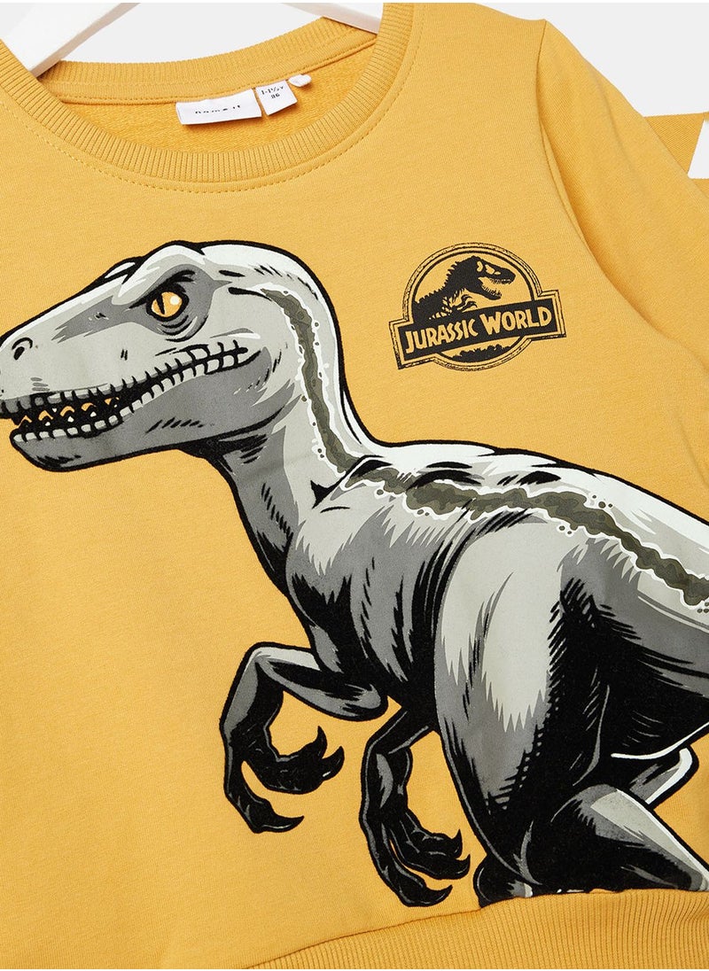 NAME IT - Kids Dino Print Sweatshirt - Image 1