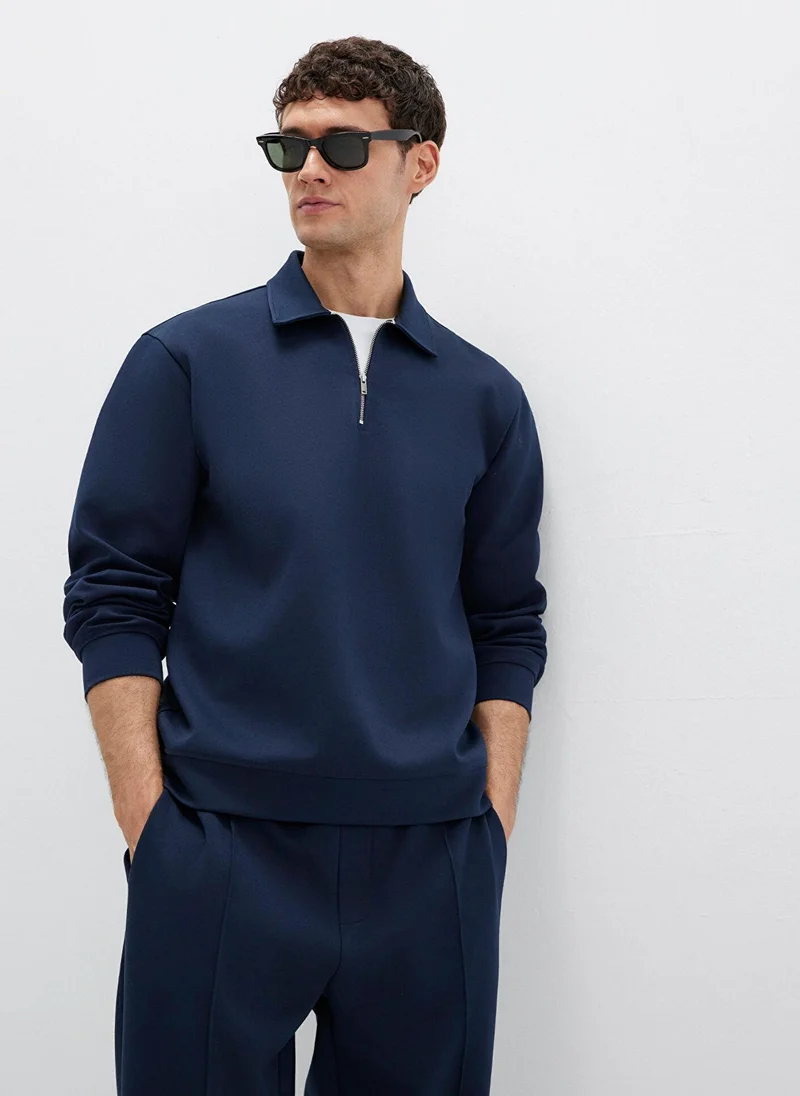 MAVI Half Zip Navy Sweatshirt