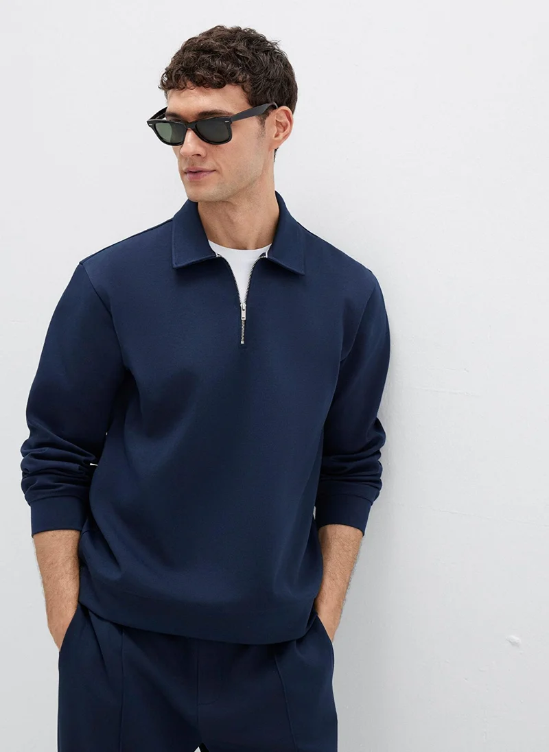 MAVI Half Zip Navy Sweatshirt