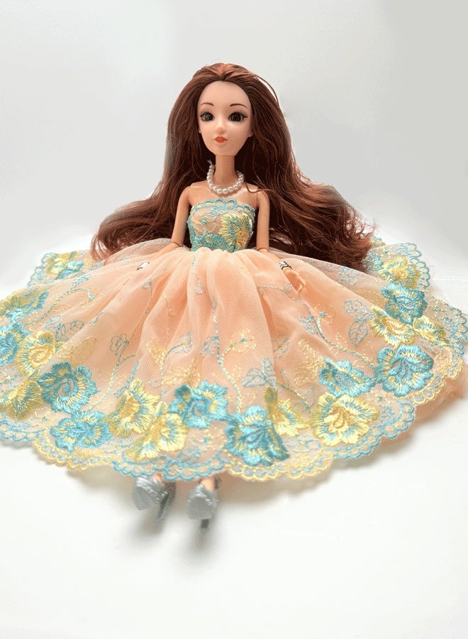 Blue-Gold Lace Circle Princess Doll for Girls - Image 5