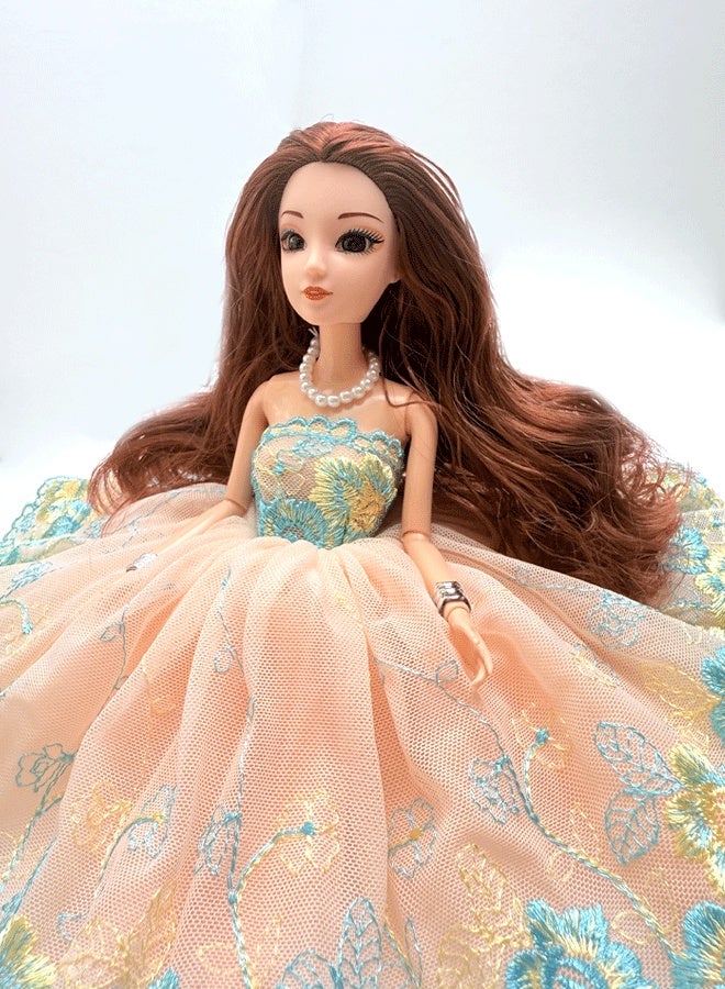 Blue-Gold Lace Circle Princess Doll for Girls - Image 3