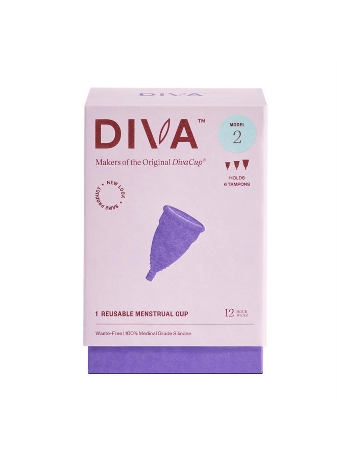 DivaCup BPA-Free Reusable Menstrual Cup - Leak-Free Feminine Hygiene - Tampon and Pad Alternative - Up To 12 Hours Of Protection - Model 2 - Image 1