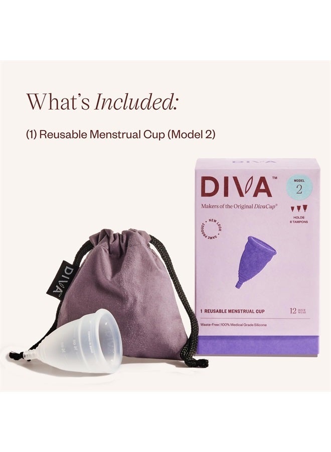DivaCup BPA-Free Reusable Menstrual Cup - Leak-Free Feminine Hygiene - Tampon and Pad Alternative - Up To 12 Hours Of Protection - Model 2 - Image 2