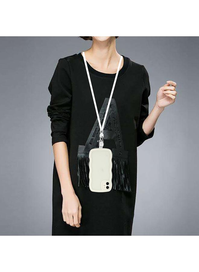 زبون جراب لهاتف iPhone 11 Lanyard Candy Color Wave TPU شفاف من البولي يوريثين الحراري لهاتف الكمبيوتر الشخصي - Image 4