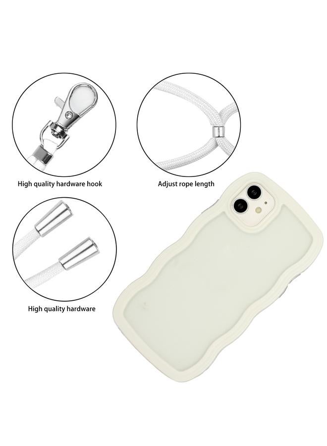 زبون جراب لهاتف iPhone 11 Lanyard Candy Color Wave TPU شفاف من البولي يوريثين الحراري لهاتف الكمبيوتر الشخصي - Image 2