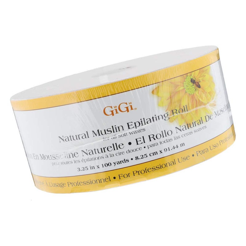 GiGi Epilating Muslin Roll â€“ Wax Strips for Hair Removal, Natural Muslin Wax Roll for Face & Body, 3.25-inch x 100 yards - Image 1