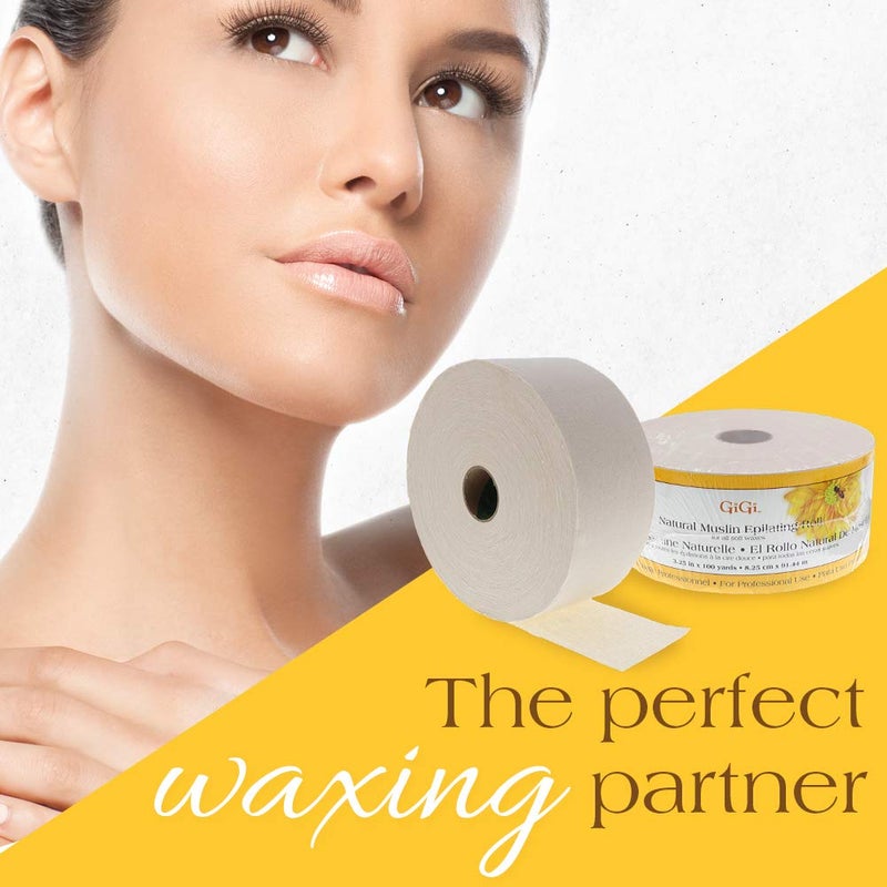 GiGi Epilating Muslin Roll â€“ Wax Strips for Hair Removal, Natural Muslin Wax Roll for Face & Body, 3.25-inch x 100 yards - Image 2