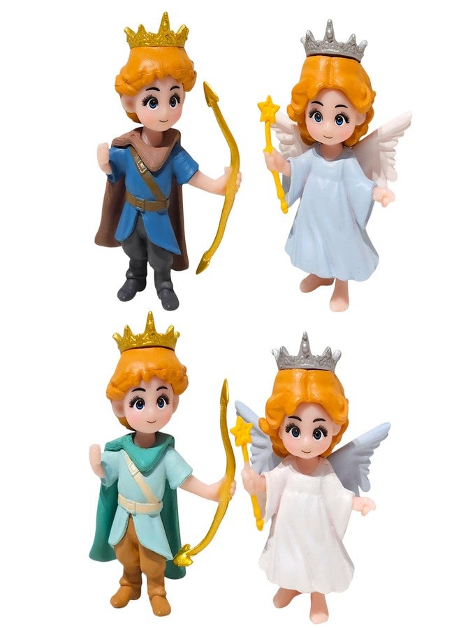 ARUNA DECOR Miniature King Queen Set of 4 for Fairy Garden Dollhouse Decor | PVC Royal Couple Figurines for Mini Garden Terrarium Desk Decor & Gifting - Image 1