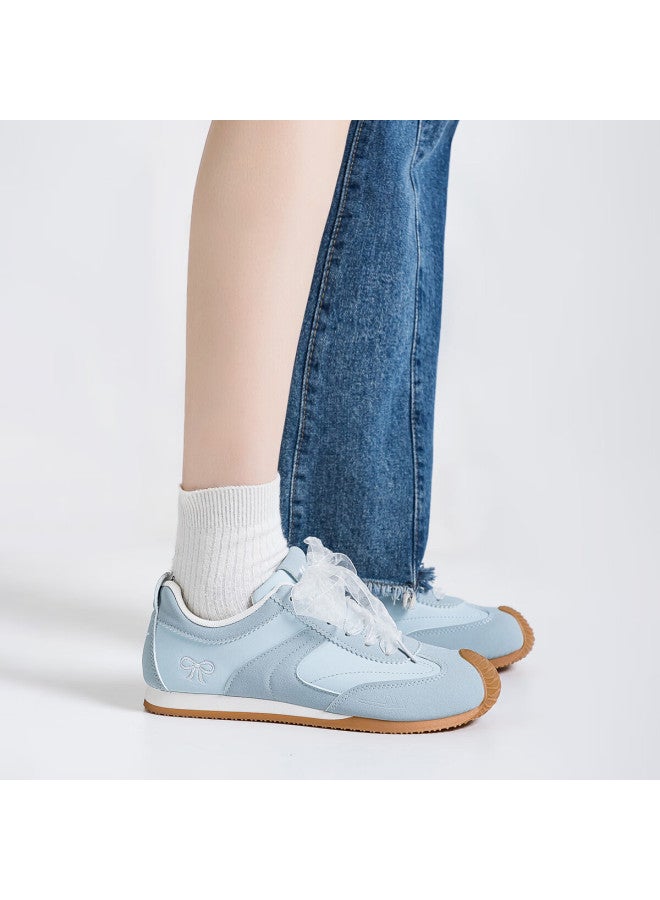 Pull Back Warrior Women's Soft Sole German Training Shoes Autumn New Leather Casual Sports Shoes Wxy5238z Mist Blue Size 36 - Image 4