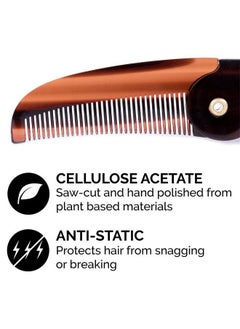 Zeus Mustache Wax & Mustache Comb Grooming Set for Men Folding Mustache Comb & Natural Mustache Wax  - Image 4