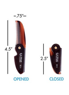 Zeus Mustache Wax & Mustache Comb Grooming Set for Men Folding Mustache Comb & Natural Mustache Wax  - Image 3
