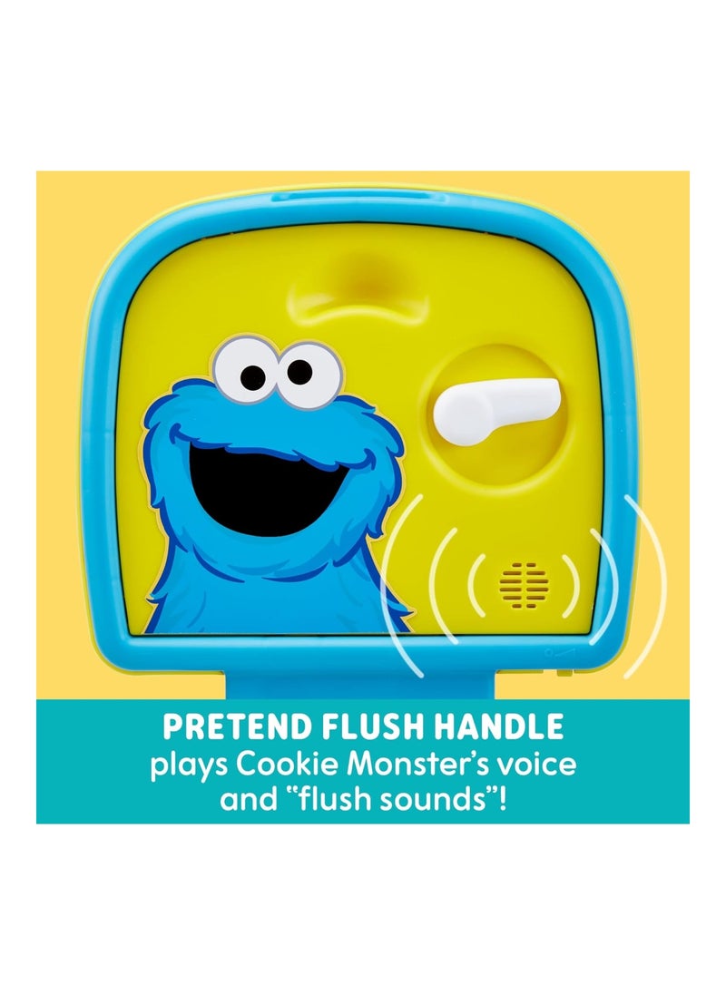 Sesame Street Cookie Monster Terrific 3-In-1 Potty Training Chair, Toilet Seat Trainer, And Step Stool, Easy Clean, Pretend Flush Handle, Gender Neutral  - Image 3