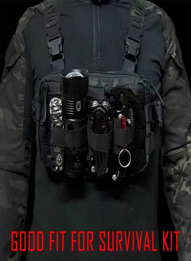 BOSITIVE Tactical Backpack Insert Modular Organizers and Storage Pouch, 3 Piece EDC Elastic Bag Insert Pouch Panel Hook Backed Accessories Holder - Image 4