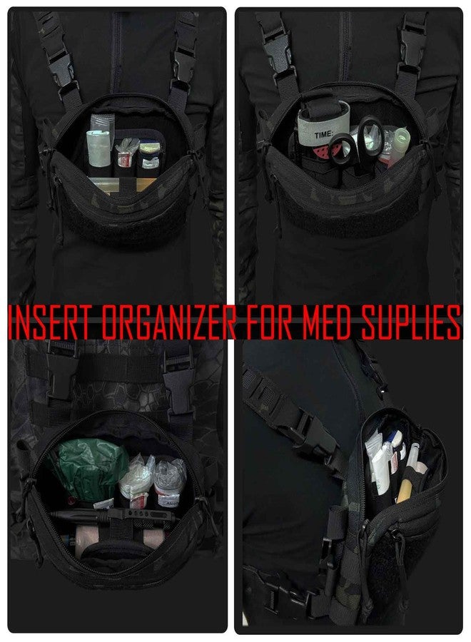 BOSITIVE Tactical Backpack Insert Modular Organizers and Storage Pouch, 3 Piece EDC Elastic Bag Insert Pouch Panel Hook Backed Accessories Holder - Image 5