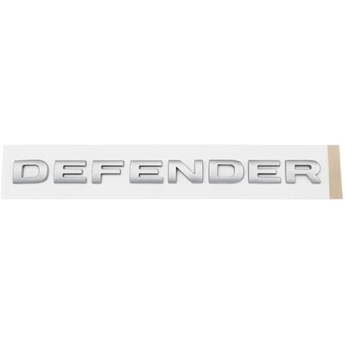 ريحني شعار ملصق الصندوق الخلفي فضي لامع متوافق مع شارة Defender الأنيقة وليست الأصلية الأصلية - Image 1