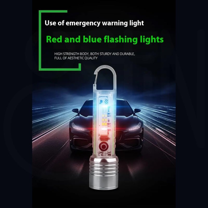 Ostin Ostin Portable Rechargeable LED Flash Light 8 Modes Camping Light Mode Key Chain Emergency Flashlight TorchTelescopic Zoom Multifunctional LED Flashlight Camping Hiking  - Image 3