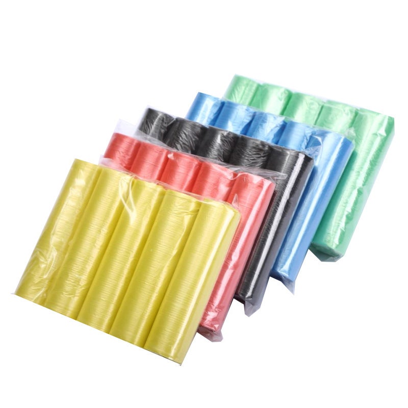Household Thickeneded Flat Mouth Garbage Bag Five-Roll Thickeneded Point-Break Disposable Plastic Bag Five-Roll Garbage Bag - Image 1