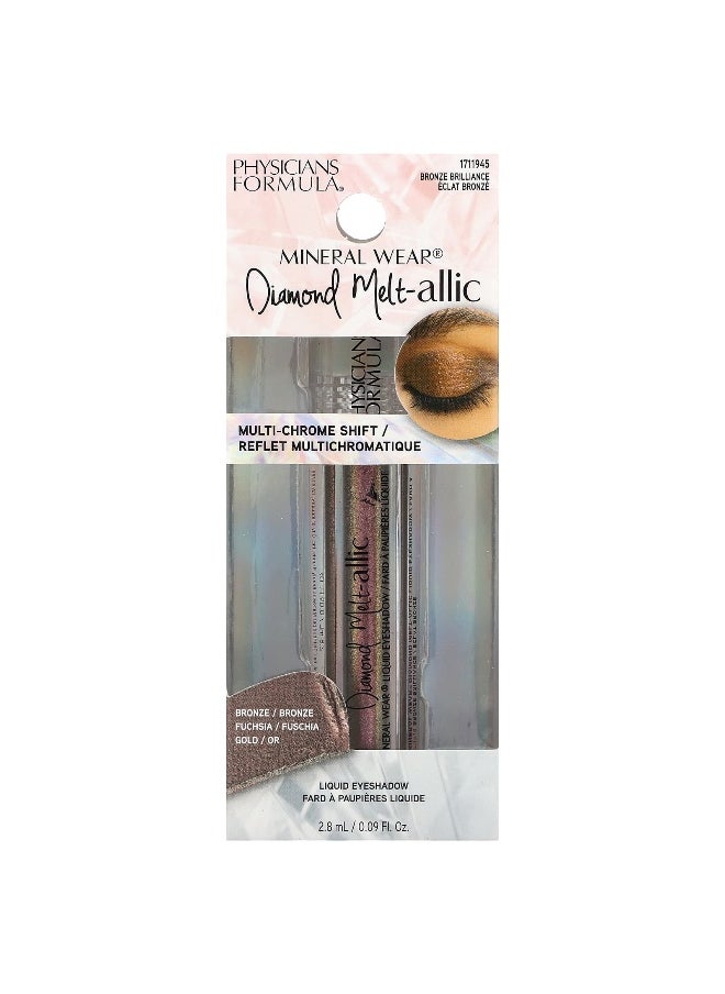 Physician's Formula Physicians Formula, Mineral Wear, Diamond Melt-allic Liquid Eyeshadow, 1711945 Bronze Brilliance, 0.09 fl oz (2.8 ml)  - Image 2
