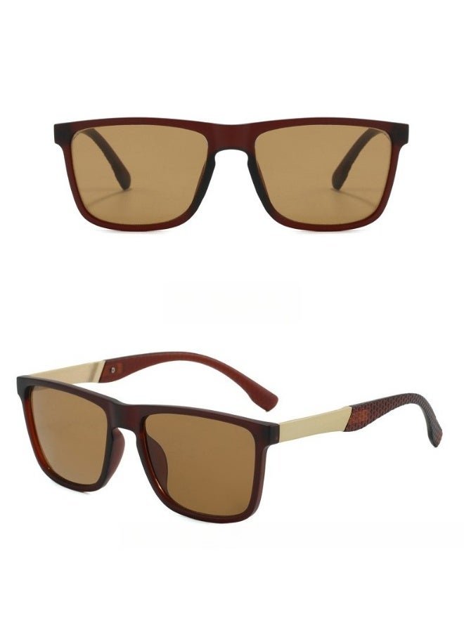 SCENT HOUSE Men's square frame driving ,sunglasses street style fashion ,sunglasses (Includes eyeglass case) - Image 5