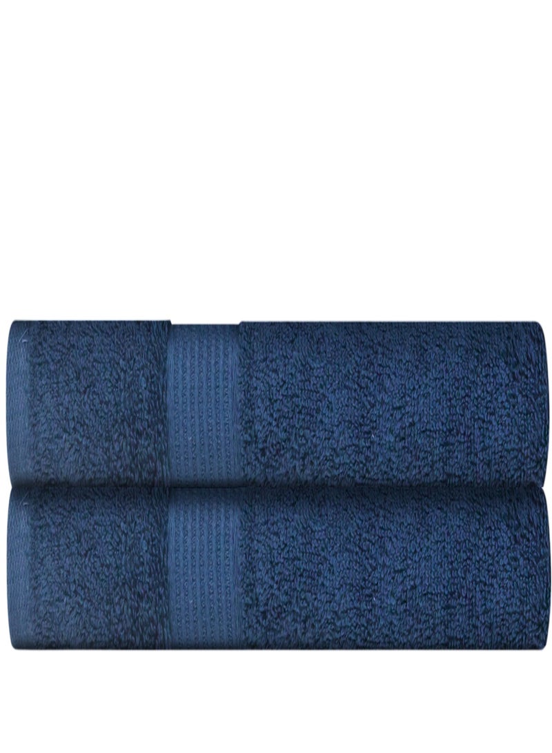 REZLAN UAE REZLAN 2-Piece Luxury Bath Towel Set - 100% Premium Cotton (70x144 cm / 27x57 inches) - NAVY - Image 1