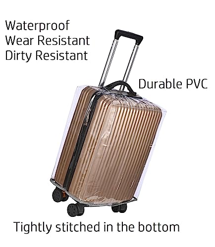 FABULWAY Clear PVC Suitcase Cover - Thickened Waterproof Luggage Protector, Full Transparent Dustproof Sleeve for Wheeled Suitcases (22") - Image 5