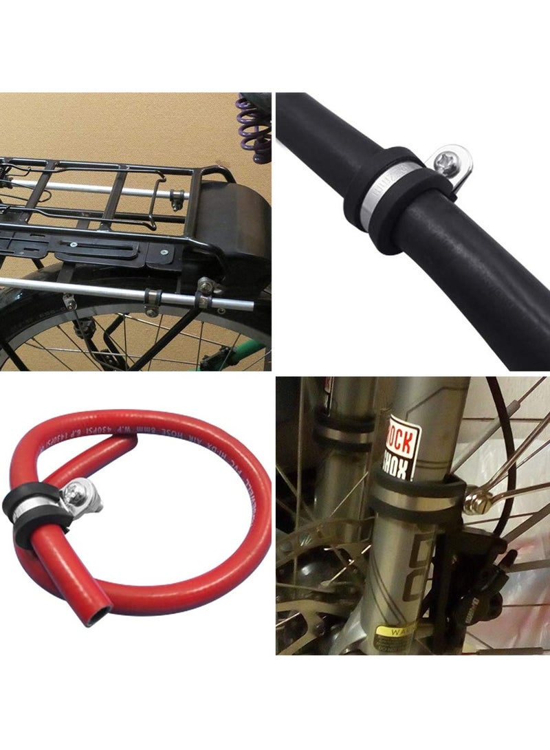 Zikra 20 Pcs Rubber Lined P Clips, 10mm Cable Clamp 2/5 Inch Stainless Steel Cable Clamp Hose Pipe Clamps Metal Wire Cable Clamp Kit for Ship Electrical Automotive Hose Cable - Image 4