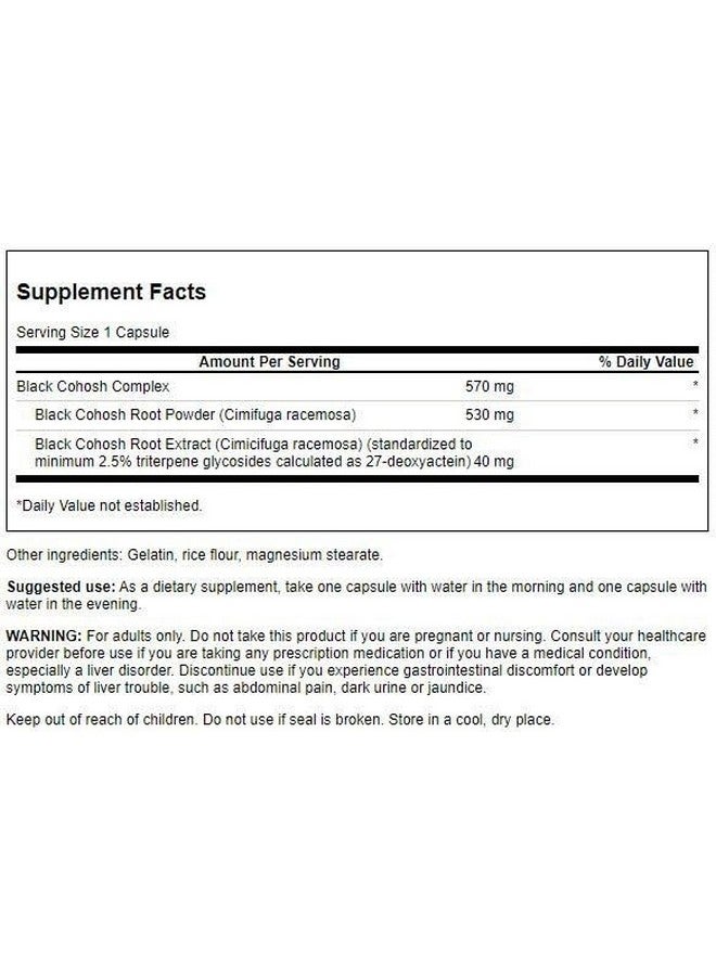 Swanson Black Cohosh (Standardized) 20 Milligrams 120 Capsules - Image 2