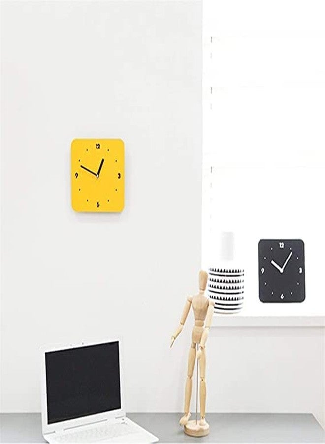 NABSTER Wooden Wall Clock Yellow Square with Black Number Made with Russian Birch Wood, Modern Design for Gifting, Office, Home, Living Room Decor (12 inch) (Yellow) - Image 3