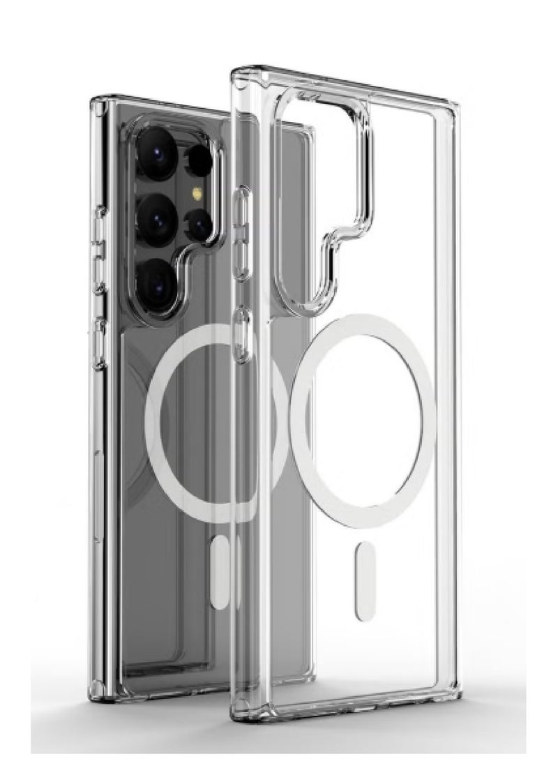 MOBM Samsung Galaxy S24 Ultra Clear Magnetic Case with Privacy Screen Protector and Tempered Glass Pack of 3 - Image 2