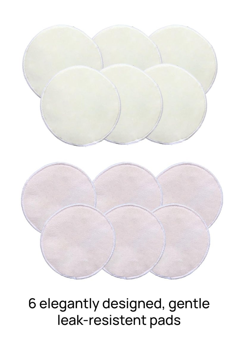Circus &Circus Leak Proof Pads for Nursing Bra | Washable Maternity Nipple Pads for Women | Reusable Leak Proof Nursing Pads for Breastfeeding Moms | 12 Units, White - Image 3