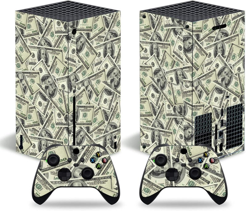 Xbox Series X Stickers Full Body Vinyl Skin Decal Protective Cover for Microsoft Xbox Series X Console and Controllers (dollers)