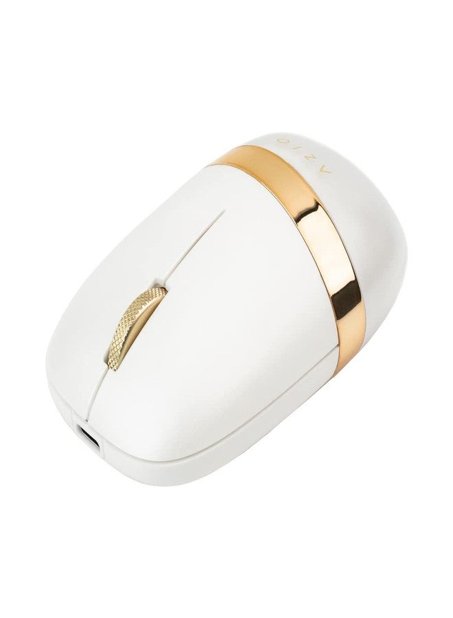 AZIO IZO Wireless Bluetooth Mouse with Round Ergonomic Form, Optical Sensor, Adjustable DPI, Rechargeable, PC & Mac - White Blossom - Image 1