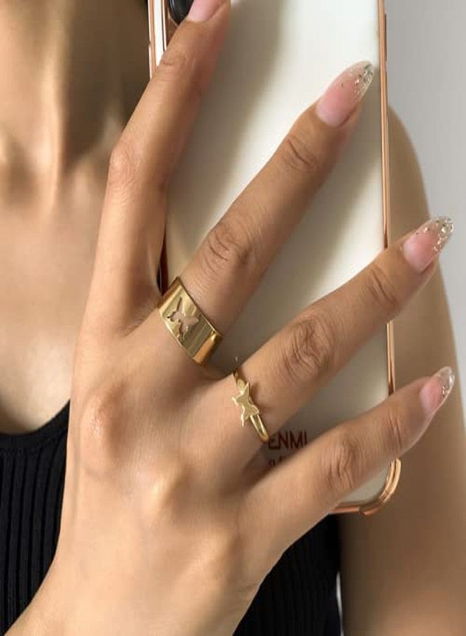 YouBella Jewellery Celebrity Inspired Combo of Rings for Girls and Women (Gold) - Image 4