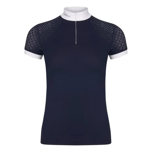 LeMieux Womens Olivia Short Sleeve Show Shirt Horse Riding Competition Top Athletic Shirts Horseback Riding Apparel Navy US12 - Image 1