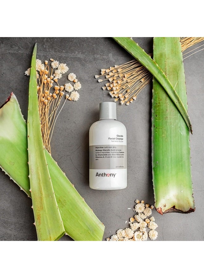 Anthony منظف وجه جليكوليك للرجال - غسول وجه يومي وتحضير للحلاقة - مرطب، مقشر، ولطيف على البشرة الحساسة - غير رغوي، 8 أونصة سائلة - Image 4