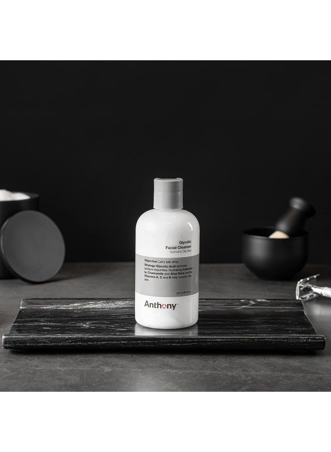 Anthony منظف وجه جليكوليك للرجال - غسول وجه يومي وتحضير للحلاقة - مرطب، مقشر، ولطيف على البشرة الحساسة - غير رغوي، 8 أونصة سائلة - Image 2