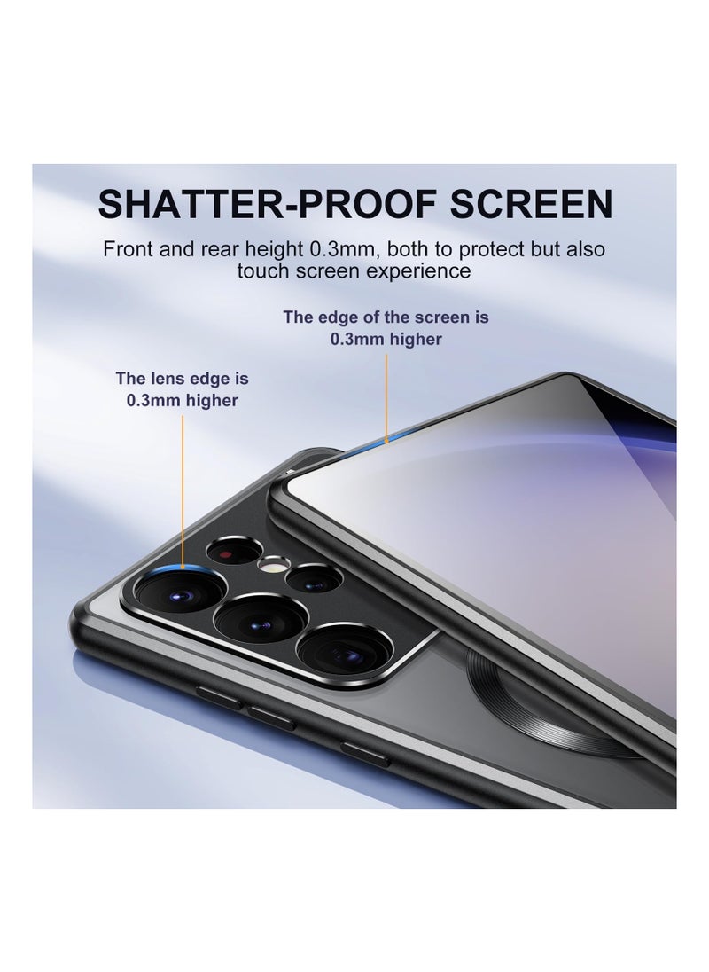 Metal Magnetic for Samsung Galaxy S23 Ultra Case,Compatible with Magsafe, Wireless Charging,Metal Bumper Frame,Metal Kickstand,Upgrade Aromatherapy (Black)Note: Not built with front screen protector