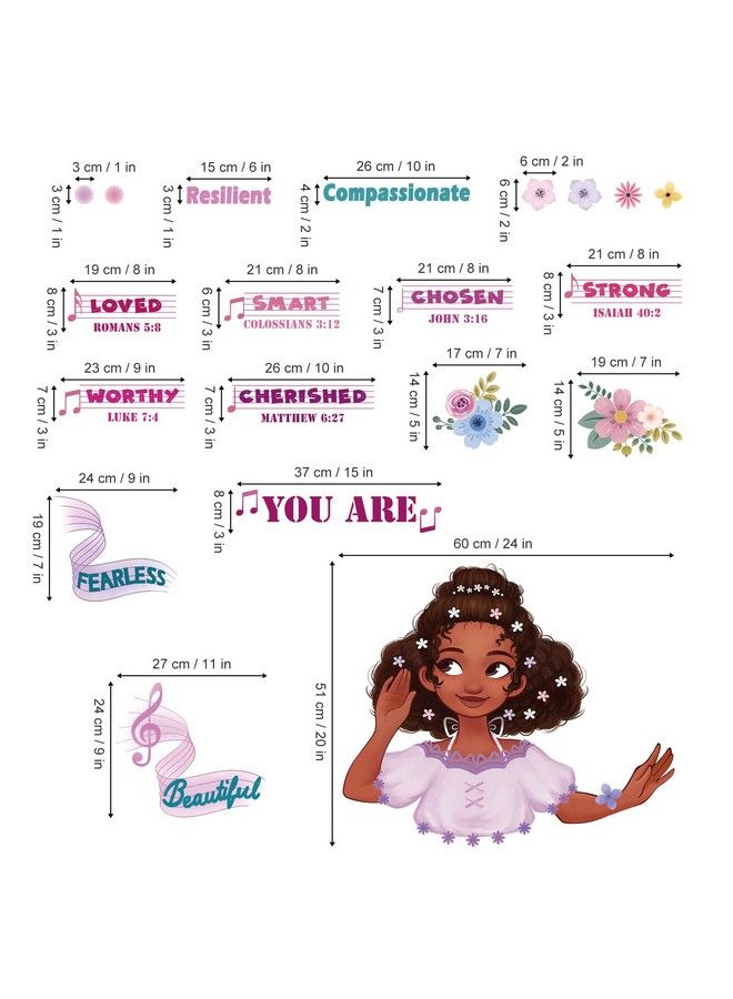 decalmile Black Girl Wall Decals Inspirational Quotes Flowers Wall Stickers Girls Bedroom Nursery Classroom Wall Decor - Image 5