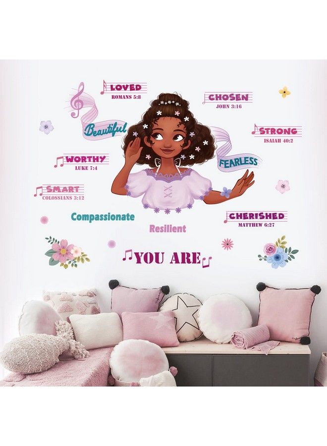 decalmile Black Girl Wall Decals Inspirational Quotes Flowers Wall Stickers Girls Bedroom Nursery Classroom Wall Decor - Image 4