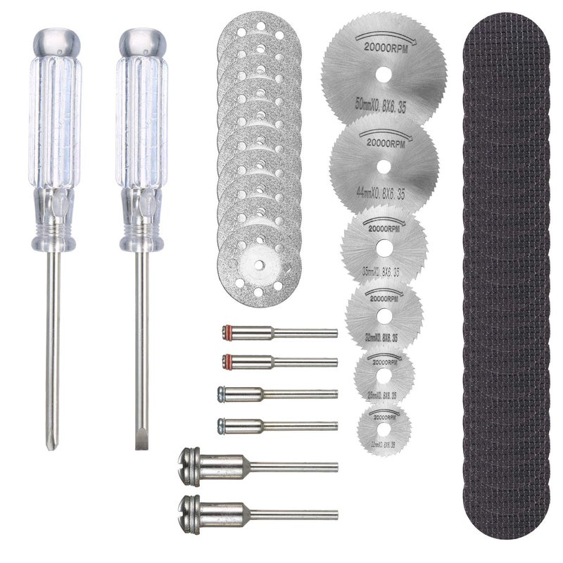 Eacam 45pcs Mini Circular Saw Blade Cutting Disc Set Grinding Wheel Disc Cut-Off Wheels Cutting Discs for Rotary Tool with Transparent Storage Case Electric Grinding Accessories for Cutting Grooving - Image 1