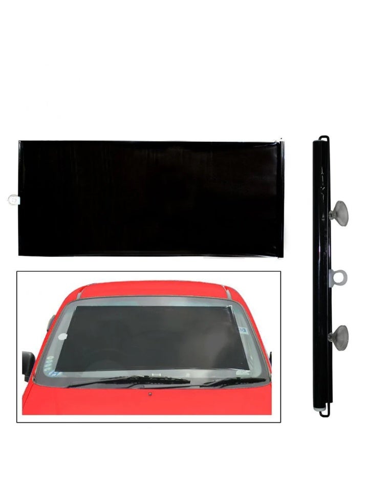 عسافكو  Assafco مظلة شمسية أوتوماتيكية قابلة للسحب لحماية الزجاج الأمامي للسيارة – درع واقٍ من الشمس والحرارة والأشعة فوق البنفسجية – تصميم قابل للفتح والإغلاق بسهولة ومناسب لمعظم السيارات - Image 1