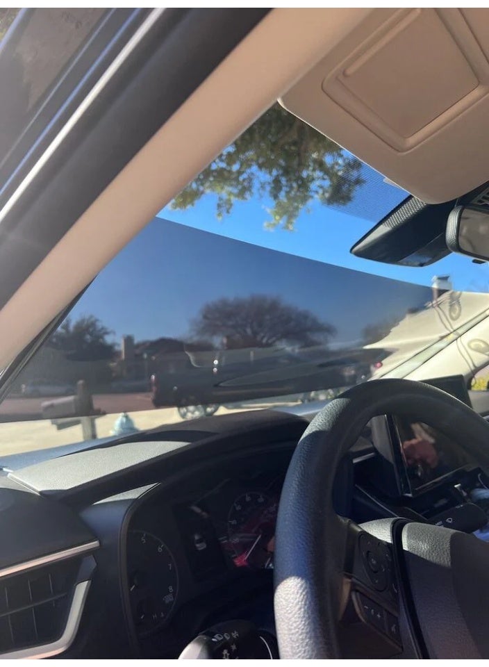 عسافكو  Assafco مظلة شمسية أوتوماتيكية قابلة للسحب لحماية الزجاج الأمامي للسيارة – درع واقٍ من الشمس والحرارة والأشعة فوق البنفسجية – تصميم قابل للفتح والإغلاق بسهولة ومناسب لمعظم السيارات - Image 4